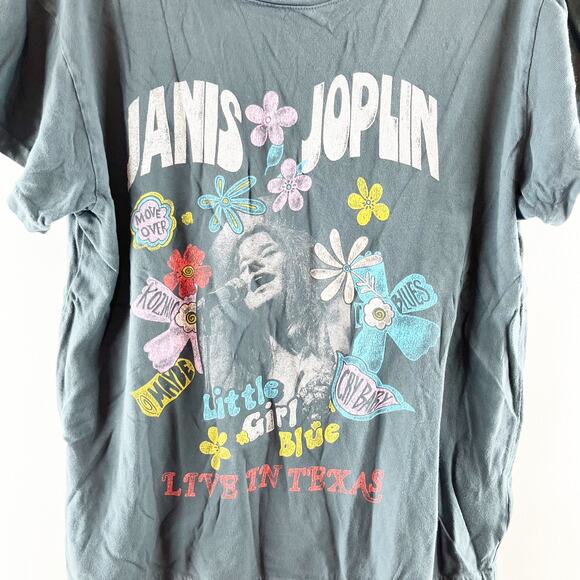 DAYDREAMER Janis Joplin Little Girl Blue Graphic Tour Tee Black Medium - Picture 7 of 9